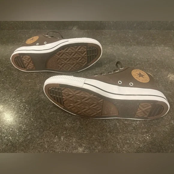 Converse Brown and White Classic High-Top Sneakers - Picture 3 of 5